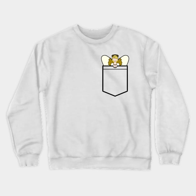 Guardian Angel in Your Pocket Crewneck Sweatshirt by inatorinator